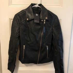 Barneys NY leather moto jacket